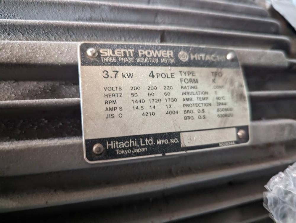 日立製モーター TFO-K 3.7kW(中古)の写真(2枚目)
